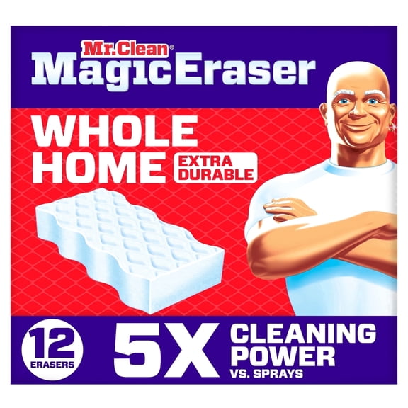 Mr. Clean Magic Eraser, Cleaner, Whole Home Extraor your whole home-Mr. Clean Magic Eraser Whole Home Extra Durable. Designed with water-activated micro-scrubbers, this eraser is 5X str Durable, 12ct