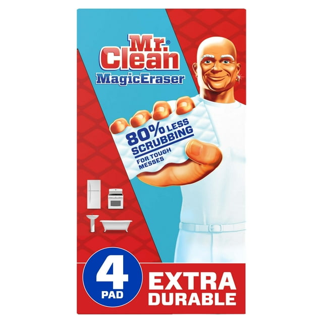 Mr. Clean Magic Eraser Extra Durable, Cleaning Pad with Durafoam, 4 Ct