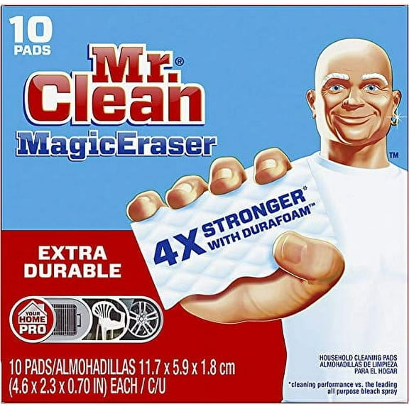 Mr. Clean Magic Eraser Extra Durable, Cleaning Pads with Durafoam, 10 Count