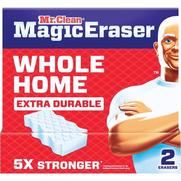 Mr. Clean Magic Eraser Extra Durable, Cleaning Pads with Durafoam, 2 Ct