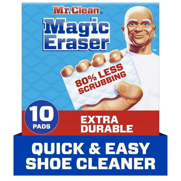Mr. Clean Magic Eraser Extra Durable, Shoe Cleaner, Cleaner Pads with Durafoam, 10 Count