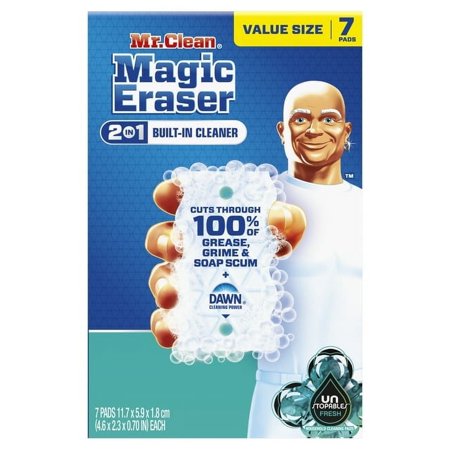 Mr. Clean Magic Eraser Foaming Sponge, All Purpose Cleaner, Dawn Cleaning Power, Ultra Foamy, 7 Count - 2 Pack