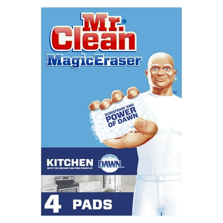 Mr. Clean Magic Eraser Kitchen, Cleaning Pads with Durafoam, 4 count