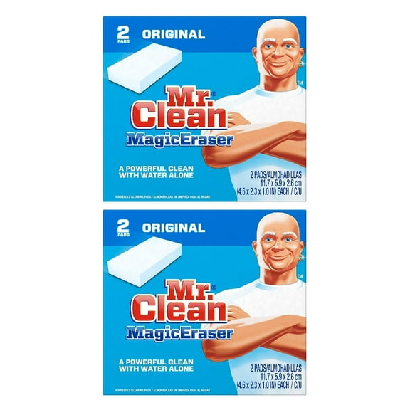 Mr. Clean Magic Eraser Original 43515 Scrub Sponge Durafoam Clean 2 Pads White, 2-Pack