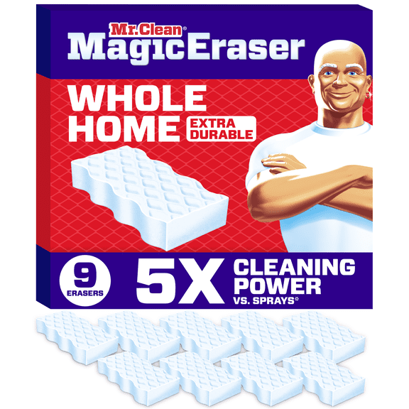 Mr. Clean Magic Eraser Sponge, Cleaner, Whole Home Extra Durable, 9ct