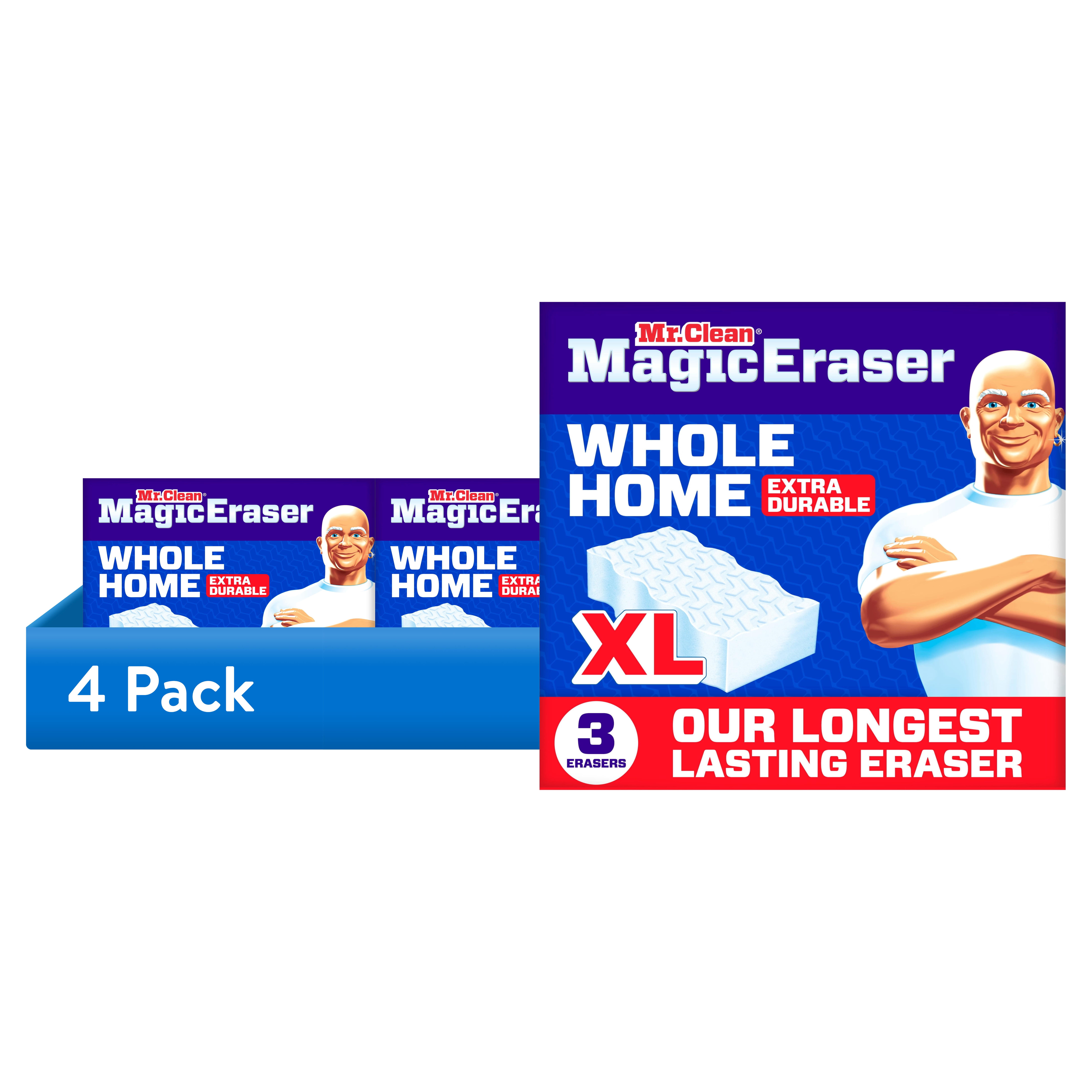 (4 pack) Mr. Clean Magic Eraser Sponge, Whole Home Extra Durable XL, 3ct