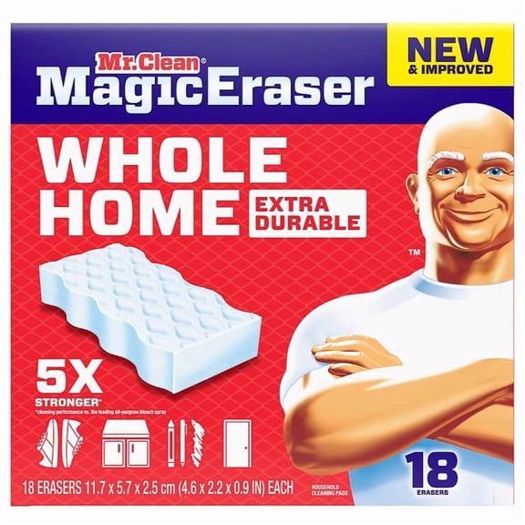 Mr. Clean Magic Eraser Whole Home Extra Durable Cleaning Pads, 18 Count