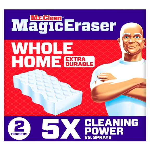 Mr. Clean Magic Eraser Sponge, Cleaner, Whole Home Extra Durable, 2ct