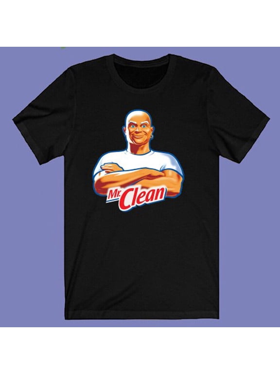 Mr. Clean Men's Black T-shirt Size S-3XL