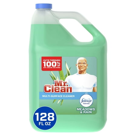 Mr. Clean Multi-Surface Cleaner with Febreze Freshness, Meadows & Rain, 128 fl oz