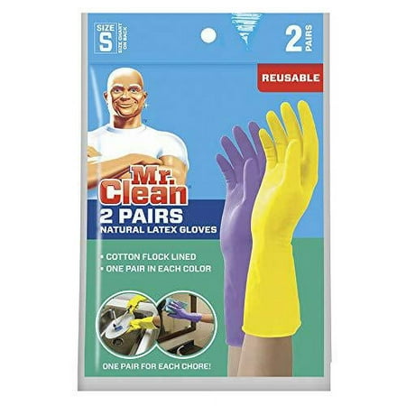 Mr Clean Natural Latex Gloves 2pk - size small