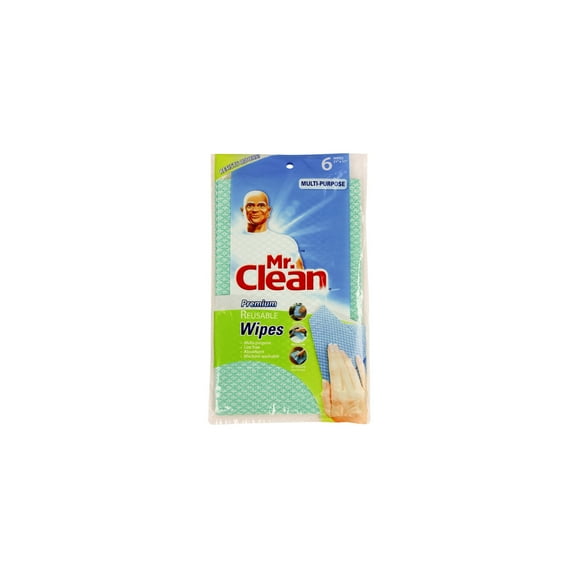 Mr. Clean Premium Reusable Wipes, 6 Wipes (Pack of 36)