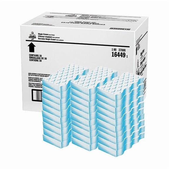 Scrubber Sponge, Foam Scouring Pad, 4 5/8 in Length, 2 3/8 in Width, 7/8 in Height, White, 30 PK