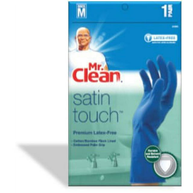 Mr. Clean Satin Touch Reusable Gloves, Nitrile, Medium