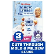 Mr. Clean Ultra Bath Magic Eraser, Multi Purpose Cleaner for Bathroom, Lavender, 3 Count