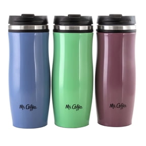 Mr. Coffee 12.5 Ounce Stainless Steel Insulated Thermal Travel Mug in Blue