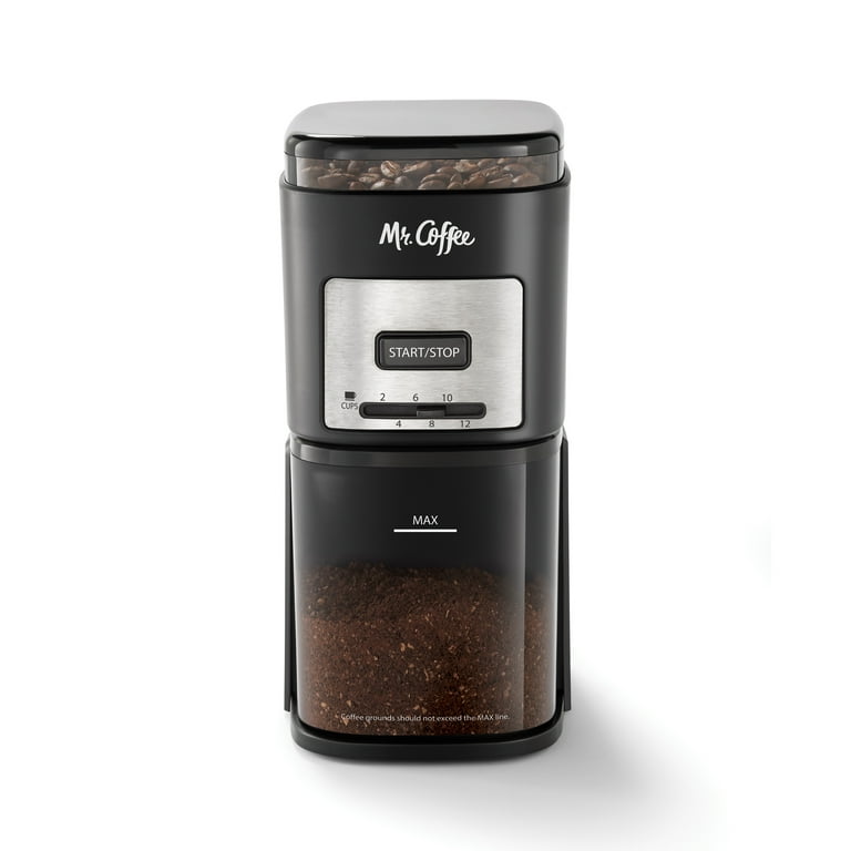 Mr. Coffee Coffee Grinder, Automatic Grinder with 5 Presets, 12 Cup  Capacity, Black