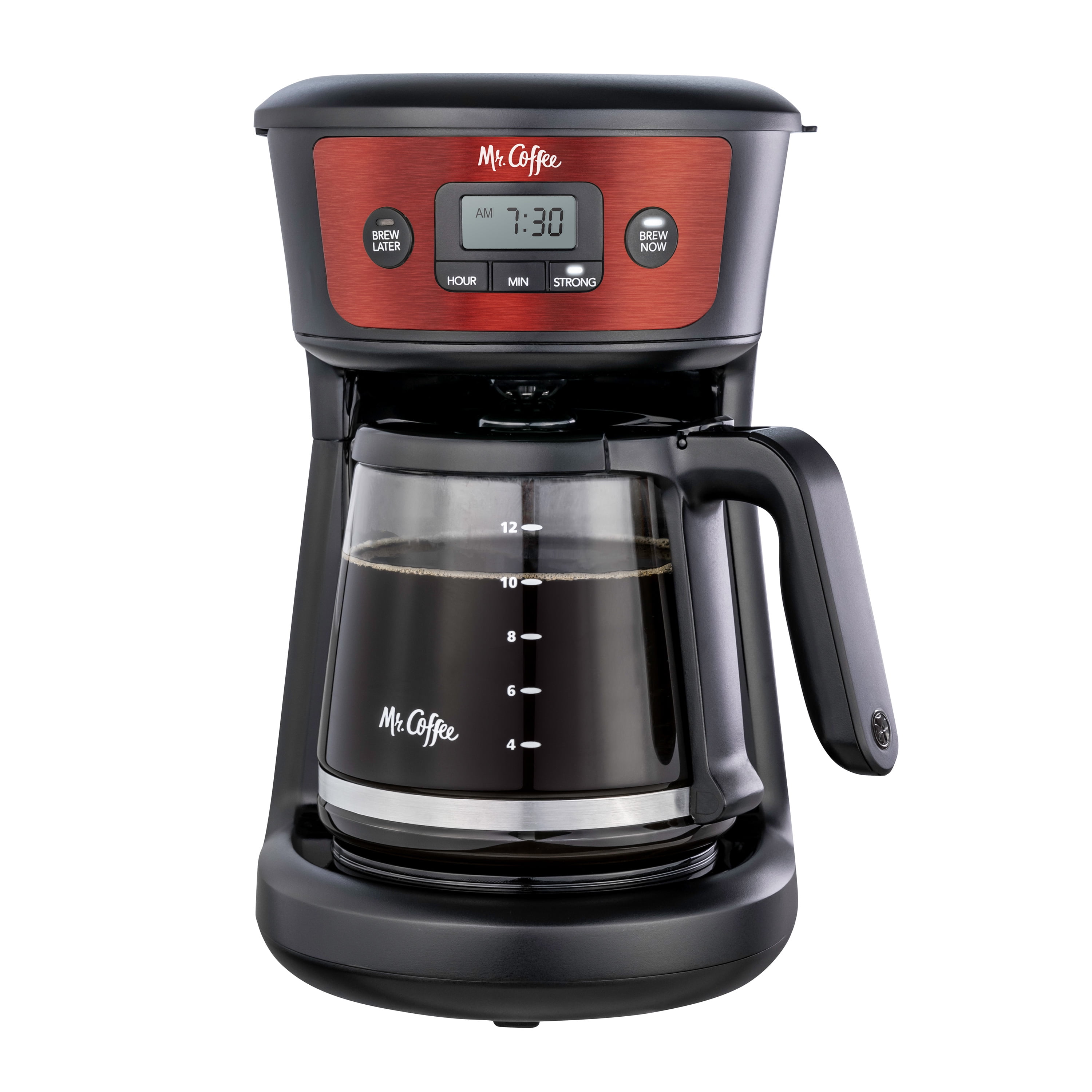 Mr. Coffee 12-Cup Capacity Programmable Drip Coffee Maker, Red