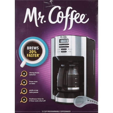 Mr. Coffee - 12-Cup Coffee Maker with Rapid Brew System - Stainless Steel