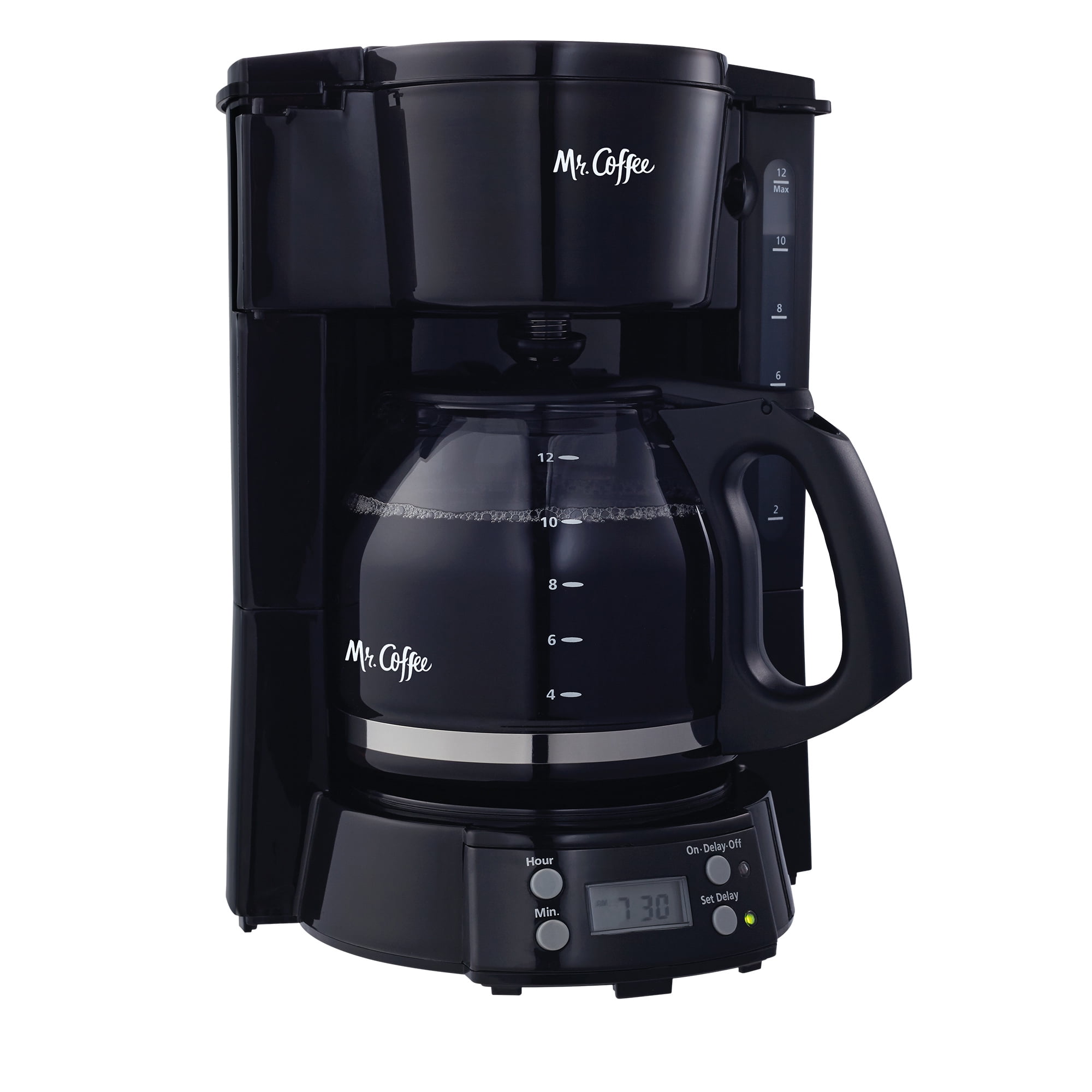 Mr. Coffee 12-Cup Programmable Coffeemaker, Rapid Brew, Brushed Metallic -  Walmart.com