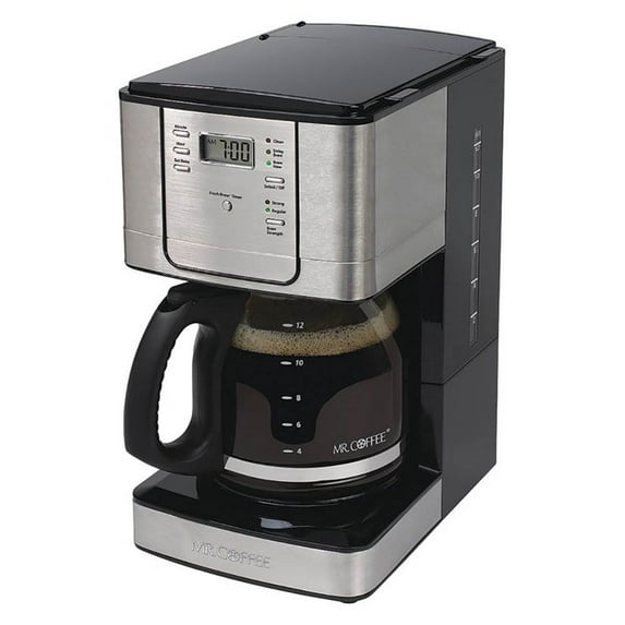 Mr. Coffee 12 Cup Programmable Coffee Maker with Auto Pause, Stainless Steel
