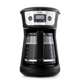 Mr. Coffee 5-Cup Programmable Coffee Maker, 25 oz. Mini Brew, Brew Now or  Later, Arctic & Chrome 