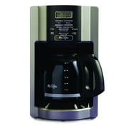 Mr. Coffee 12-Cup Programmable Coffeemaker, Rapid Brew, Brushed Metallic