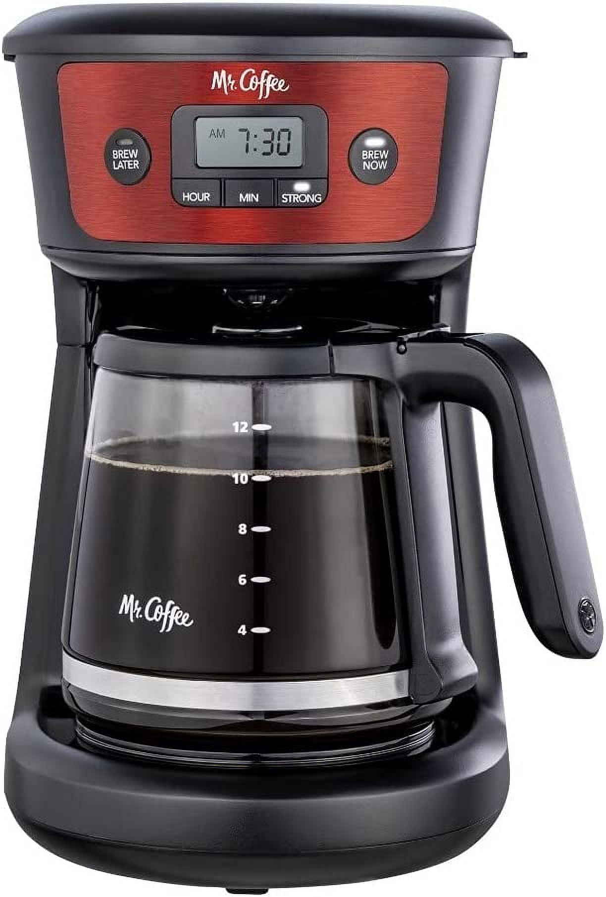  Mr. Coffee 12-Cup Programmable Coffeemaker, Strong Brew  Selector, Stainless Steel.: Home & Kitchen