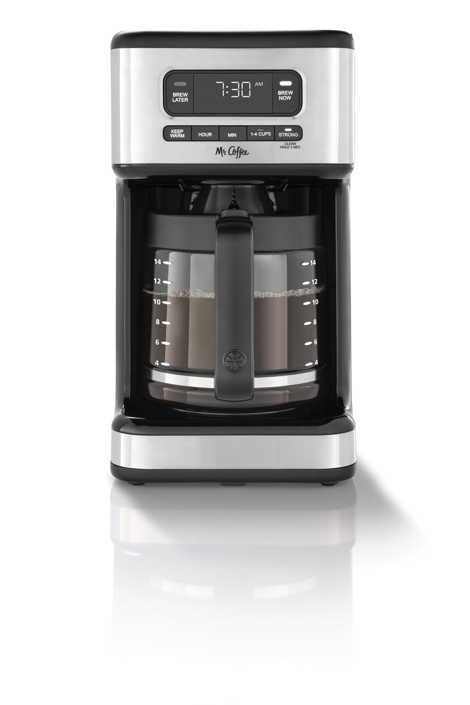 Mr. Coffee® 14 Cup Programmable Coffee Maker, Light Stainless Steel 
