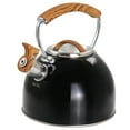 Mr. Coffee 2 Quart Stainless Steel Whistling Tea Kettle with Wood