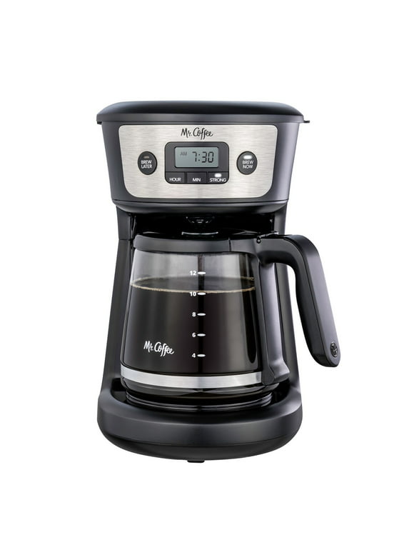 Mr. Coffee 2124440 12-Cup Programmable Coffeemaker, Strong Brew Selector, Silver