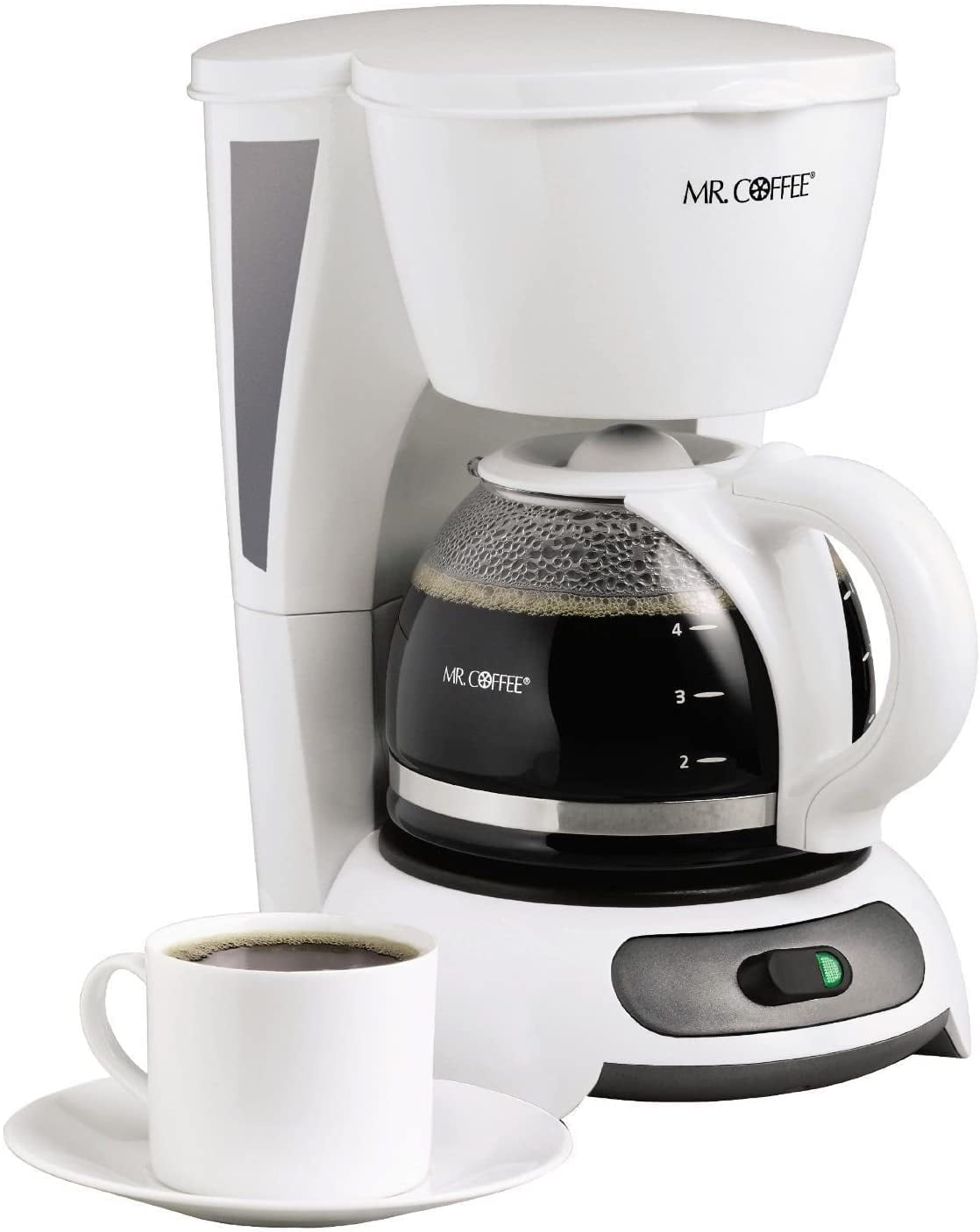 Mr. Coffee 4-Cup Coffee Maker Automatic Shut-Off Pause 'n Serve Feature,  White – The Market Depot