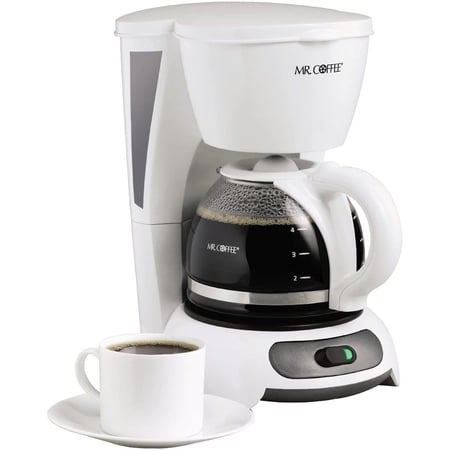Mr. Coffee 4-Cup Coffee Maker Automatic Shut-Off Pause 'n Serve Feature, White