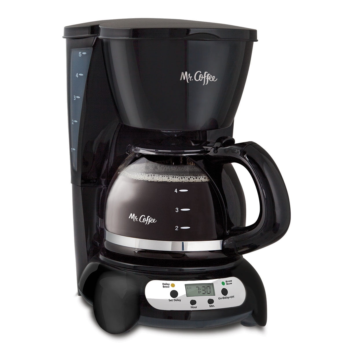 Mr. Coffee 5 Cup Programmable Black & Stainless Steel Drip Coffee Maker 