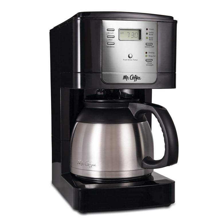 Mr. Coffee 12 Cup Programmable Coffee Maker, Strong Brew Selector, Stainless Steel