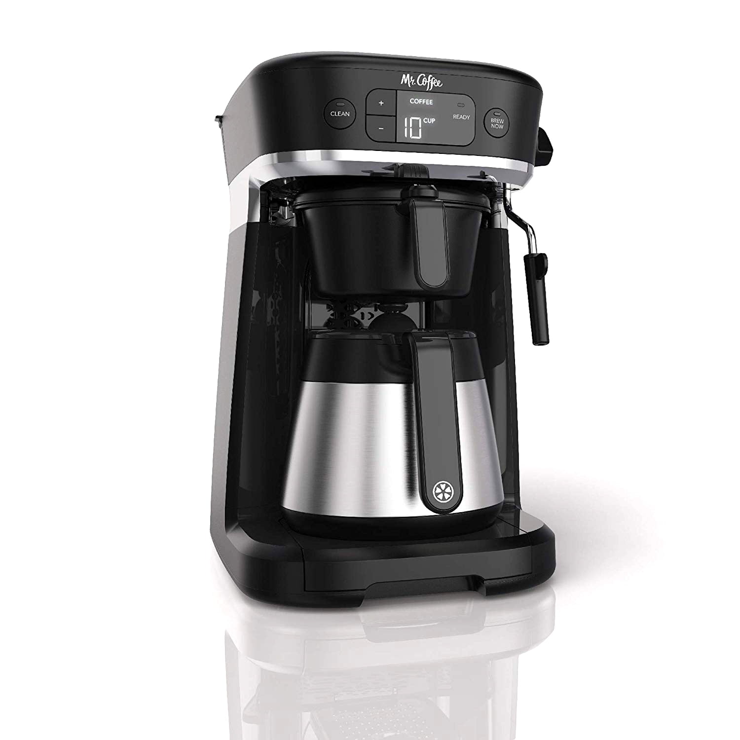 Mr. Coffee Automatic All in One Occasions Coffee Maker 10 Cup Thermal Carafe Espresso Milk Frother Black Walmart