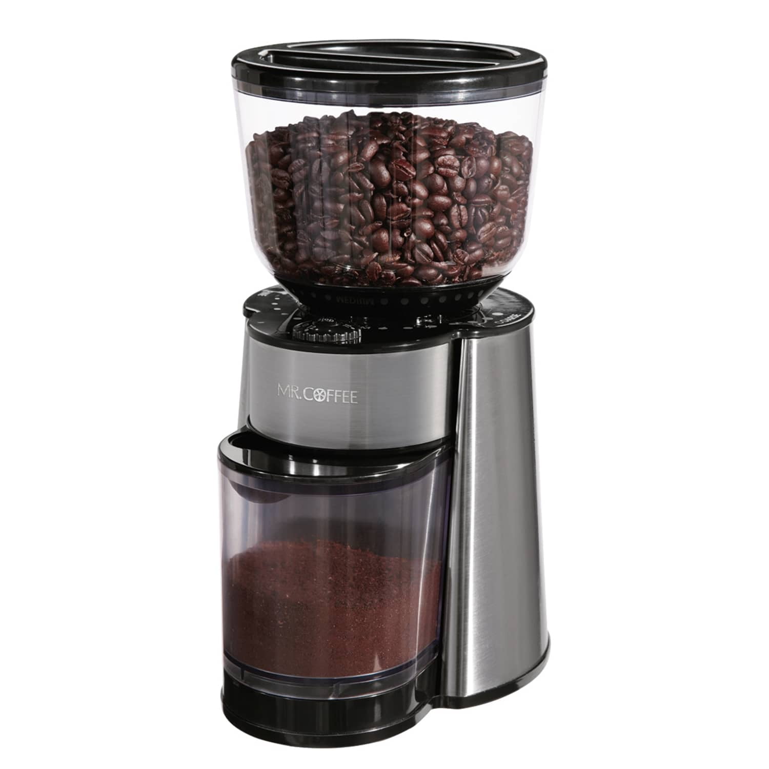 Mr. Coffee Espresso Bean Brew, Automatic Silver Burr Mill Grinder