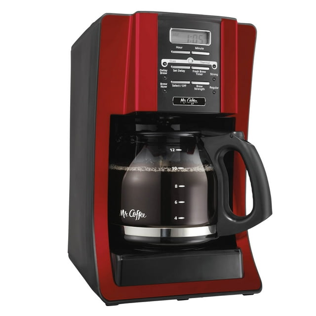 Mr. Coffee BVMCSJX36RB Advanced 12 Cup Programmable Digital Coffee Maker, Red