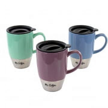 Mr. Coffee 3 Piece Stoneware Travel Mug Set 14 Oz Assorted Colors - Office  Depot