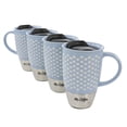 thumbnail image 1 of Mr. Coffee Coupleton Dot 4 Piece 15 Ounce Stoneware and Stainless Steel Travel Mug Set with Lid in Blue, 1 of 5