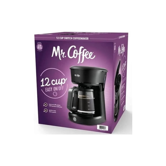 Mr. Coffee Easy On/Off 12-Cup Coffee Maker Switch Pour Grab-a-Cup Auto Pause