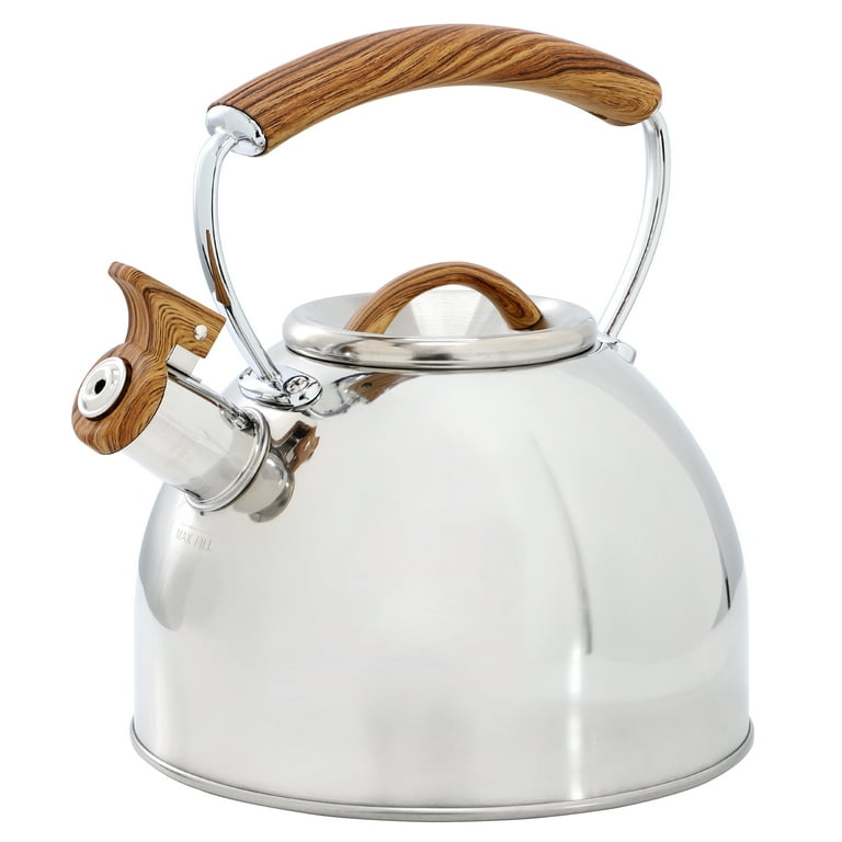 Mr. Coffee Fremont 2 Quart Mirror Polish Stainless Steel Whistling