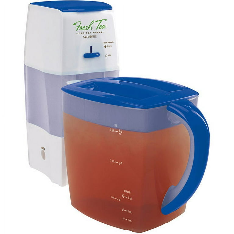 Mr Coffee TM1.7 Iced Tea Maker 2 Quart Pitcher, Lid, & Brew Basket Blue