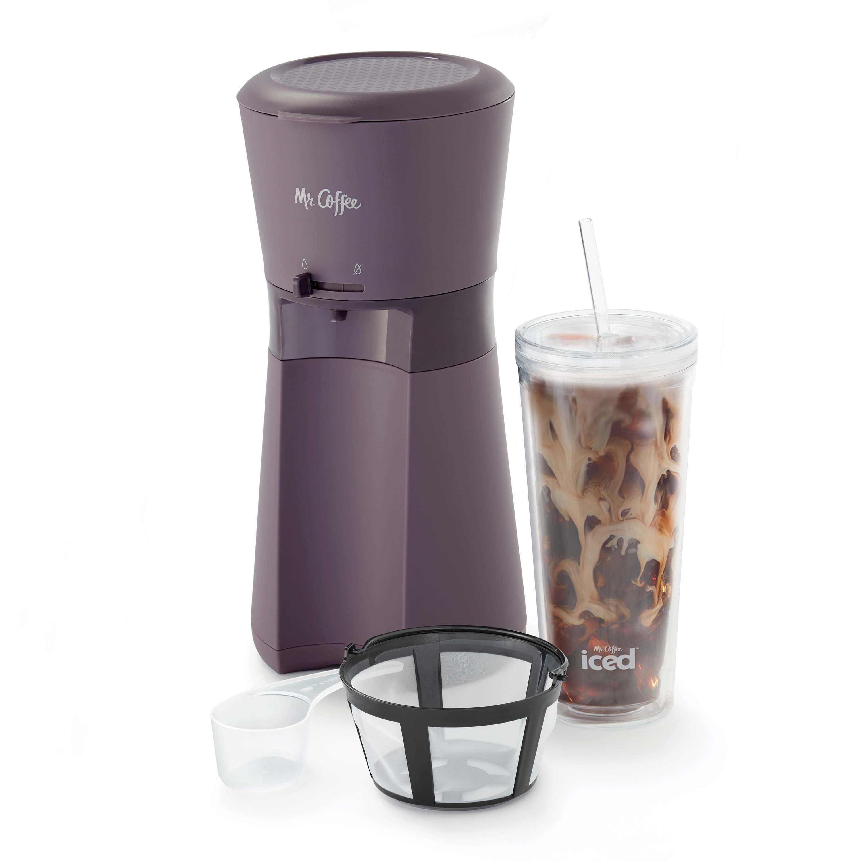 Mr. Coffee Iced Coffee Maker with Reusable Tumbler and Coffee Filter - Lavender