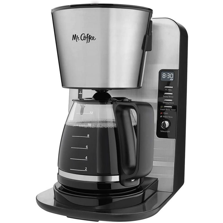 Mr. Coffee Intelligent Steel 12 Cup Advanced Brew Programmable Home Coffee Maker Walmart