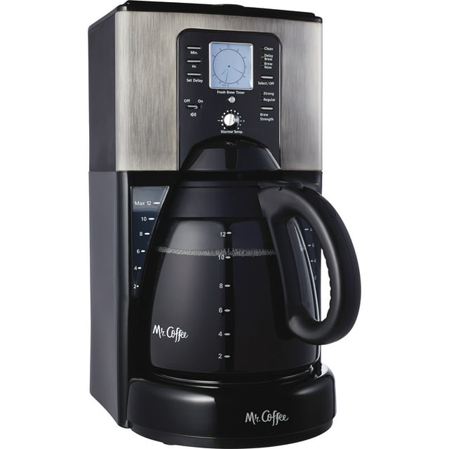 Mr. Coffee, MFEFTX41NP, 12-Cup Programmable Coffeemaker, 1, Black,Gray,Stainless Steel