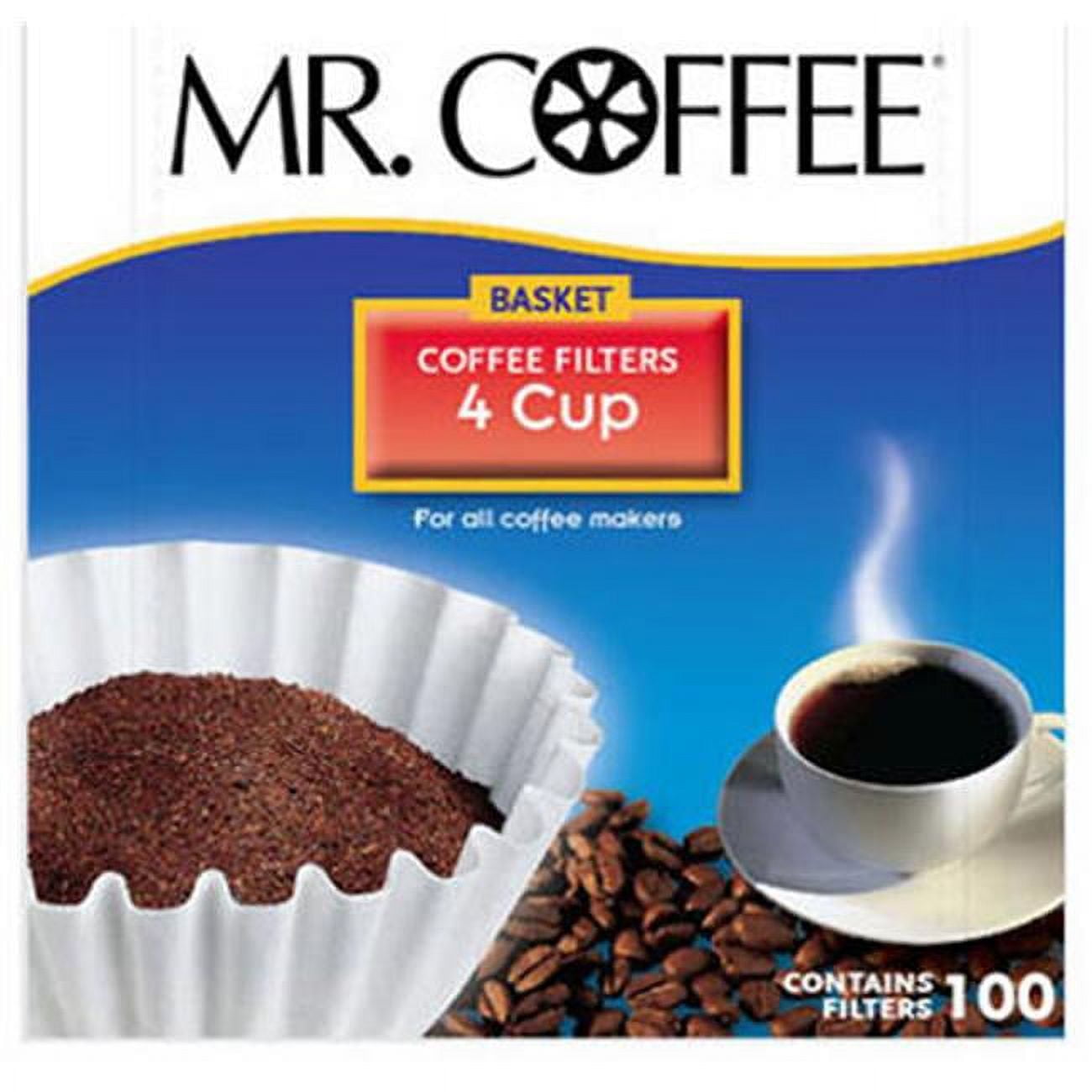 MUCXNIIY 1-2 Cup White Coffee Filters, 100 Count Unbleached Basket Coffee  Filter Paper for Miniature Mr Coffee, Small Coffee Maker, Single Serve