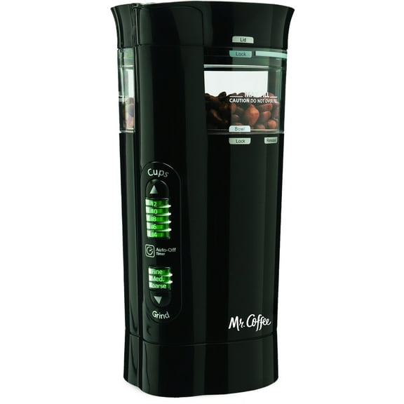 Mr. Coffee New 12 Cup Plastic Coffee Grinder in Black
