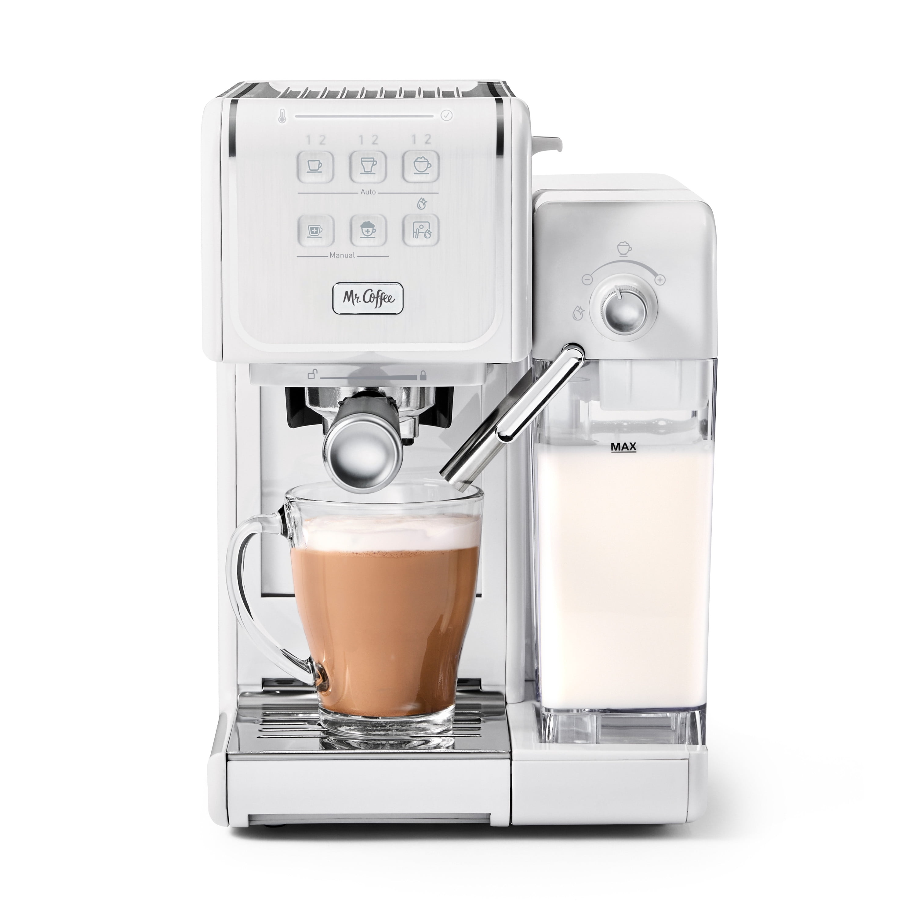 US Ship Mr. Coffee 4-Shot Steam Espresso, Cappuccino, and Latte Maker in  Black