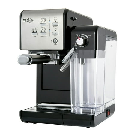 Mr. Coffee - Espresso Machine with 19 bars of pressure and Milk Frother - Stainless Steel